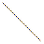 14k Complete Round Sapphire Fancy Link 7 inch Bracelet