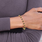14k Complete Round Sapphire Fancy Link 7 inch Bracelet