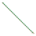14k Complete Diamond and Oval Emerald 7 inch Bracelet