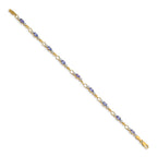 14k Complete Diamond and Oval Tanzanite Open Link 7 inch Bracelet