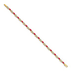 14k Complete Diamond and Oval Ruby Infinity 7.25 inch Bracelet