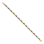 14k Complete Diamond and Oval Sapphire Infinity 7.25 inch Bracelet