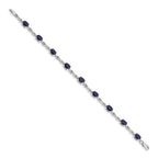 14k White Gold Complete Diamond and Oval Sapphire Infinity 7 inch Bracelet