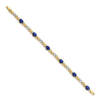 14k Complete Diamond and Oval Sapphire Infinity Link 7.25 inch Bracelet