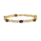 14k Complete Diamond and Oval Sapphire Infinity Link 7.25 inch Bracelet