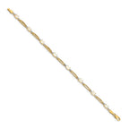 14k Complete Diamond and Oval Opal Fancy Link 7 inch Bracelet