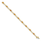 14k Complete Oval Citrine and Diamond Infinity Link 7 inch Bracelet