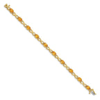 14k Complete 7x5mm Oval Citrine Infinity Link 7 inch Bracelet