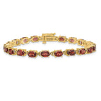 14k Complete 6x4mm Oval Garnet 7 inch Bracelet