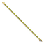 14k Complete 6x4mm Oval Peridot 7 inch Bracelet