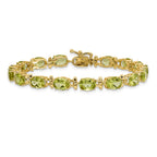 14k Complete Oval Peridot 7 inch Bracelet