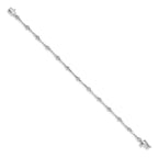 14k White Gold Complete 1/2 carat Diamond and Bar Link 7 inch Bracelet