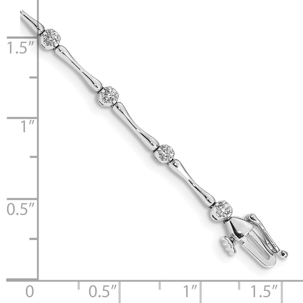 14k White Gold 1/2 carat Lab Grown Diamond VS/SI+ G+ Complete 7 inch Fancy Bracelet