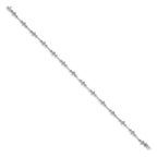 14k White Gold Complete 1/6 carat Diamond Bar Link 7.5 inch Bracelet