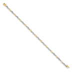 14k Two-tone Complete 1/20 carat Diamond Oval Link 7.5 inch Bracelet