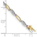 14k Two-tone Complete 1/20 carat Diamond Oval Link 7.5 inch Bracelet