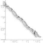 14k White Gold Complete 0.03 carat Diamond Infinity and Oval Link 7 inch Bracelet