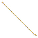 14k Complete 1/6 carat Diamond Curved Link 7 inch Bracelet