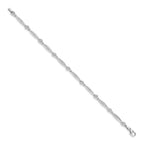 14k White Gold Complete 1/20 carat Diamond Heart 7 inch Bracelet