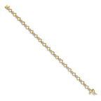 14k Complete 1.08 carat Diamond Heart Link 7 inch Bracelet