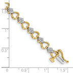 14k 1 carat Lab Grown Diamond VS/SI+ G+ Complete 7.5 inch Heart Link Bracelet