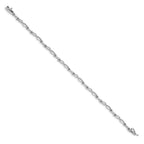 14k White Gold Complete 1/20 carat Diamond Twist Link 7.25 inch Bracelet