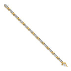 14k Two-tone Complete 1/2 carat Diamond X-design 7 inch Bracelet