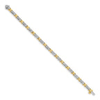 14k Two-tone Polished Complete 1 carat Diamond X-design 6.5in Bracelet