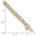 14k Two-Tone 1 carat Lab Grown Diamond VS/SI+ G+ Complete 6.5 inch Tennis Bracelet