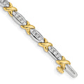 14k Two-Tone 1 carat Lab Grown Diamond VS/SI+ G+ Complete 6.5 inch Tennis Bracelet
