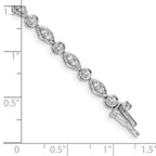 14k White Gold 3/4 carat Lab Grown Diamond VS/SI+ G+ Complete 7 inch Fancy Bracelet