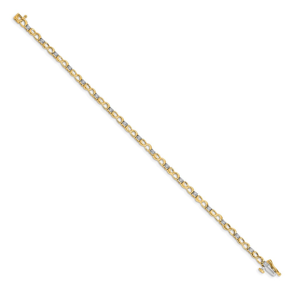 14k Complete 1/6 carat Diamond Figure 8 Link 7 inch Bracelet