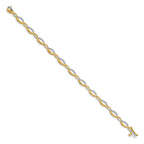 14k Complete 1/4 carat Diamond Fancy Link 7 inch Bracelet