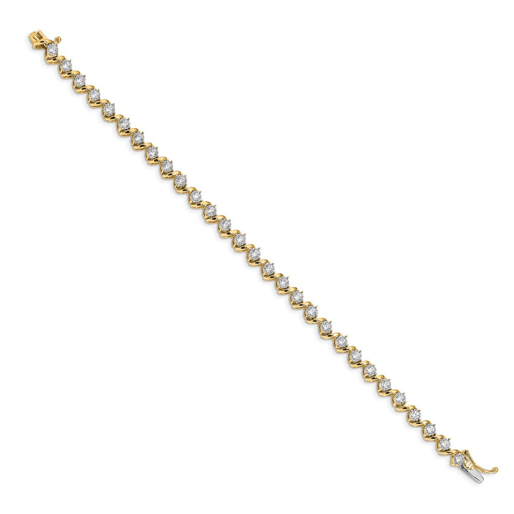 14k 2 carat Lab Grown Diamond VS/SI+ G+ Complete 7.25 inch Fancy Tennis Bracelet