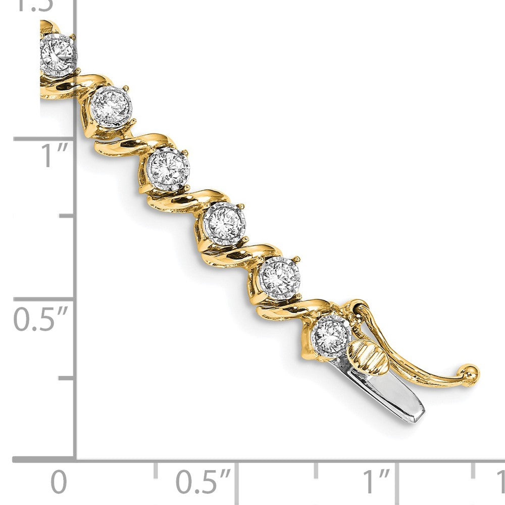 14k 2 carat Lab Grown Diamond VS/SI+ G+ Complete 7.25 inch Fancy Tennis Bracelet