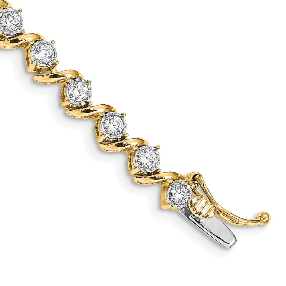 14k 2 carat Lab Grown Diamond VS/SI+ G+ Complete 7.25 inch Fancy Tennis Bracelet