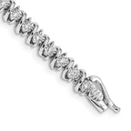14k White Gold 7/8 carat Lab Grown Diamond VS/SI+ G+ Complete 7.5 inch Fancy Tennis Bracelet