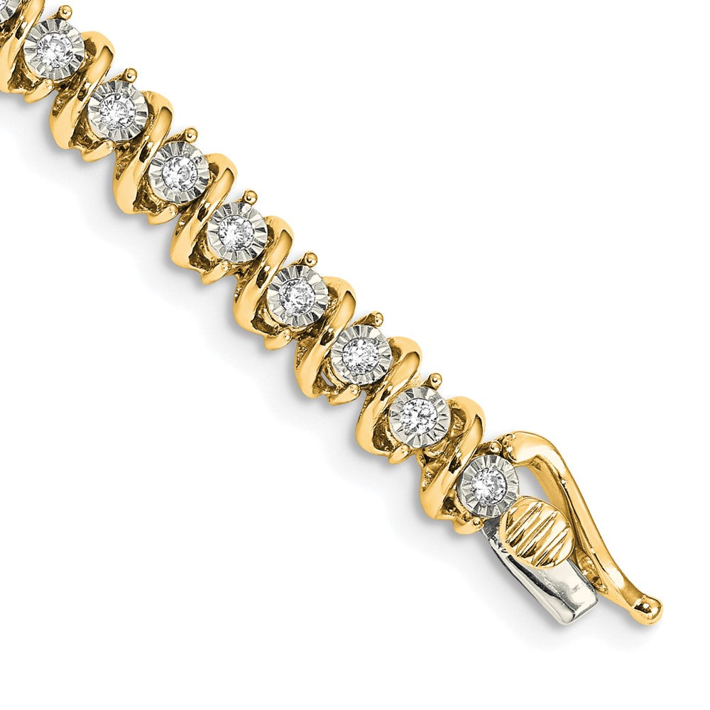 14k 7/8 carat Lab Grown Diamond VS/SI+ G+ Complete 7.5 inch Fancy Tennis Bracelet