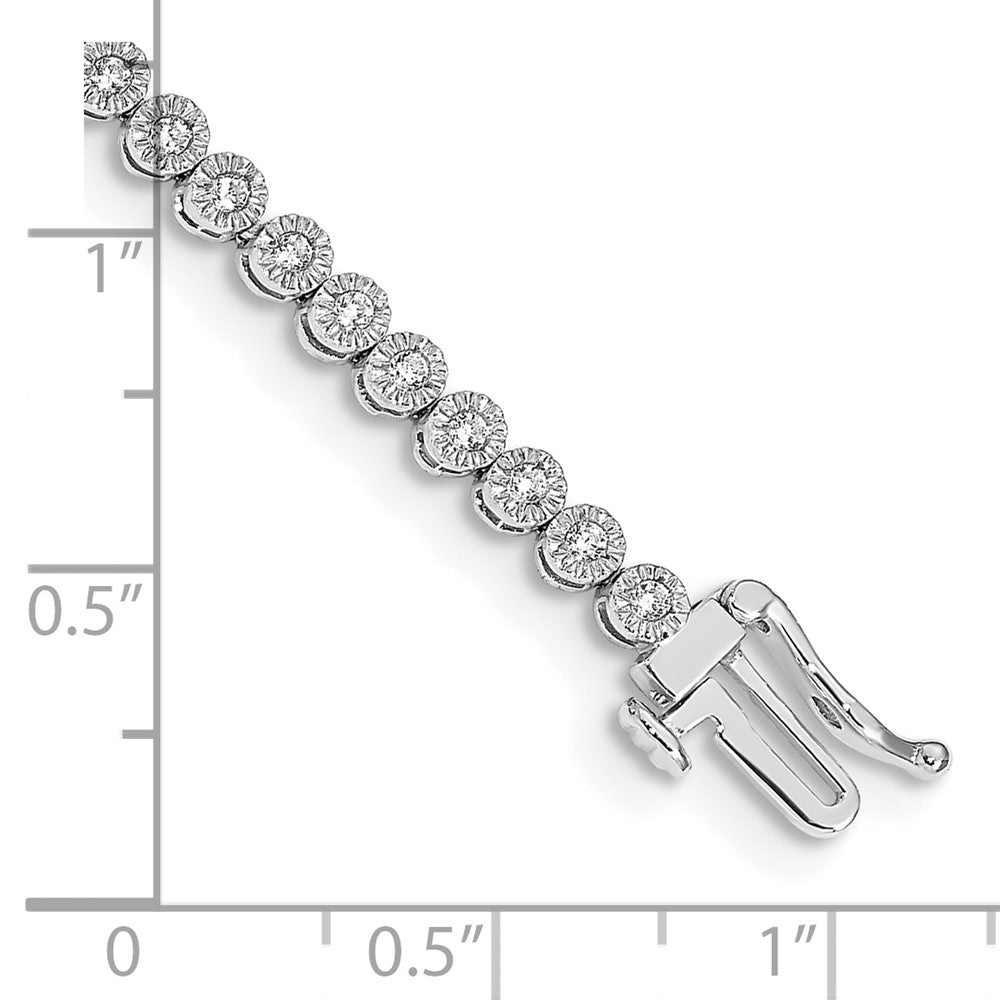 14k White Gold  1 carat Lab Grown Diamond VS/SI+ G+ Complete 7 inch Fancy Tennis Bracelet
