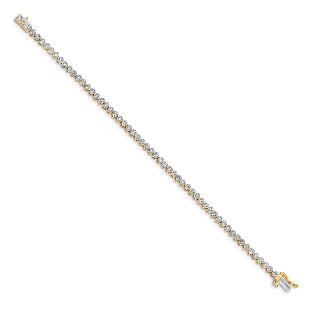 14k Complete 1 carat Diamond Illusion Setting 7 inch Tennis Bracelet