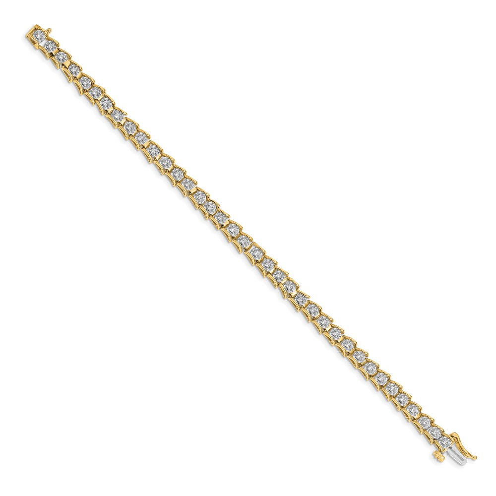 14k Complete 5/8 carat Diamond Illusion Setting 7 inch Tennis Bracelet