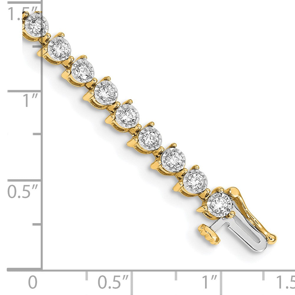 14k Complete 2 carat Diamond Illusion Setting 7 inch Tennis Bracelet