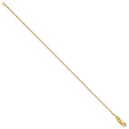 14K .9mm Box with Lobster Clasp Bracelet