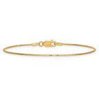 14K .9mm Box with Lobster Clasp Bracelet