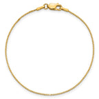 14K .9mm Box with Lobster Clasp Bracelet