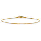 14K .95mm Box with Lobster Clasp Bracelet