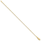 14K 1mm Box with Lobster Clasp Bracelet