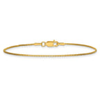 14K 1mm Box with Lobster Clasp Bracelet