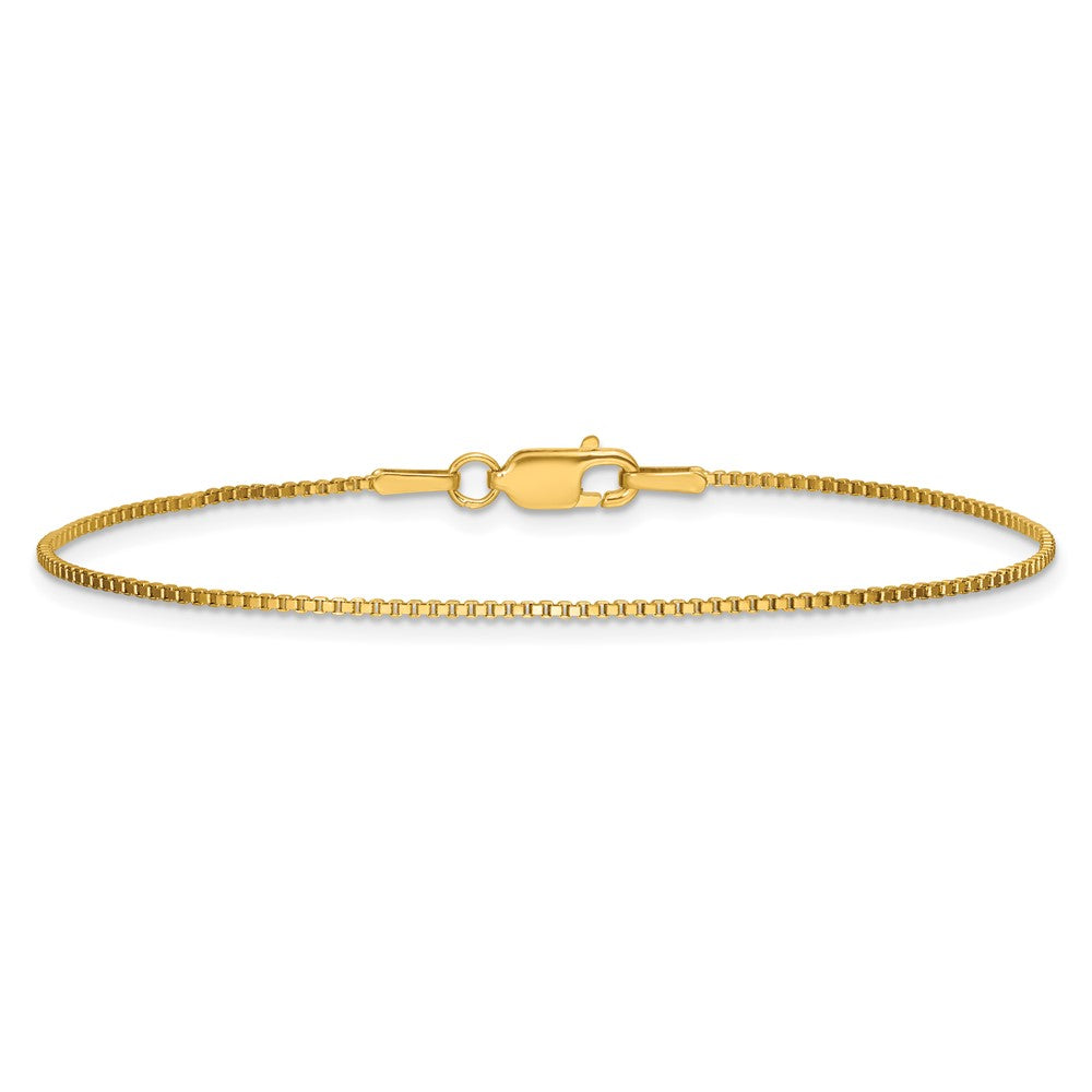 14K 1mm Box with Lobster Clasp Bracelet