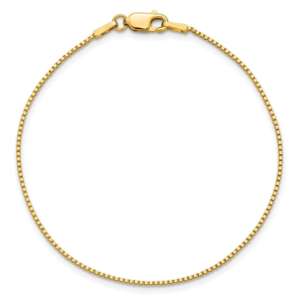 14K 1mm Box with Lobster Clasp Bracelet